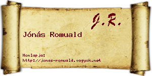 Jónás Romuald névjegykártya