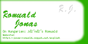 romuald jonas business card